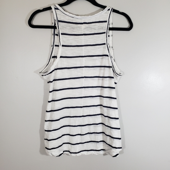 MAISON JULES striped v-neck tank top Sz M - Picture 4 of 6